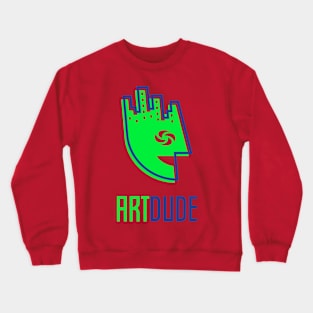 YourArtDude Logo In Lime And Blue Crewneck Sweatshirt